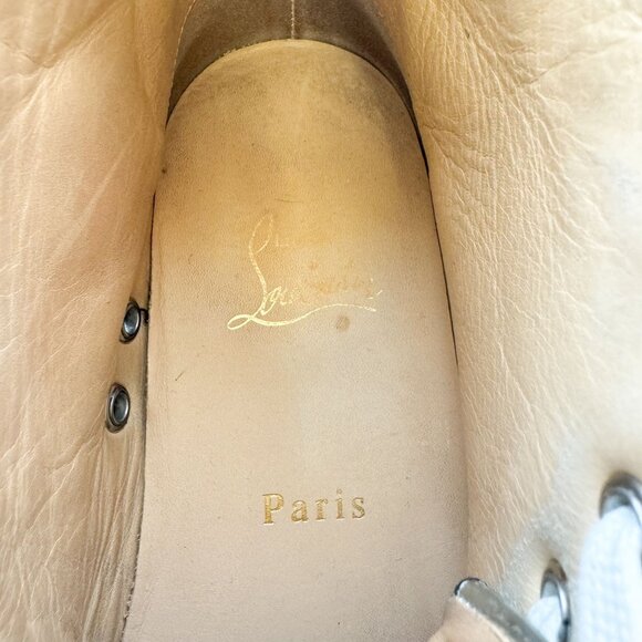 Christian Louboutin Bip Bip High Sneakers EU 37.5 US 7.5 Silver Flip Up Sequin - Picture 14 of 14